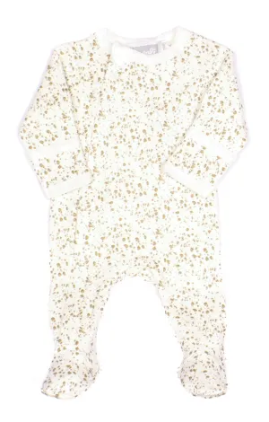 Coccoli Cream with Gold Modal Footie with Zipper