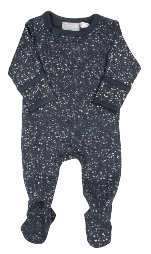 Coccoli Navy with Silver Modal Footie with Zipper