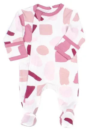 Coccoli Pink Abstract Modal Footie with Zipper