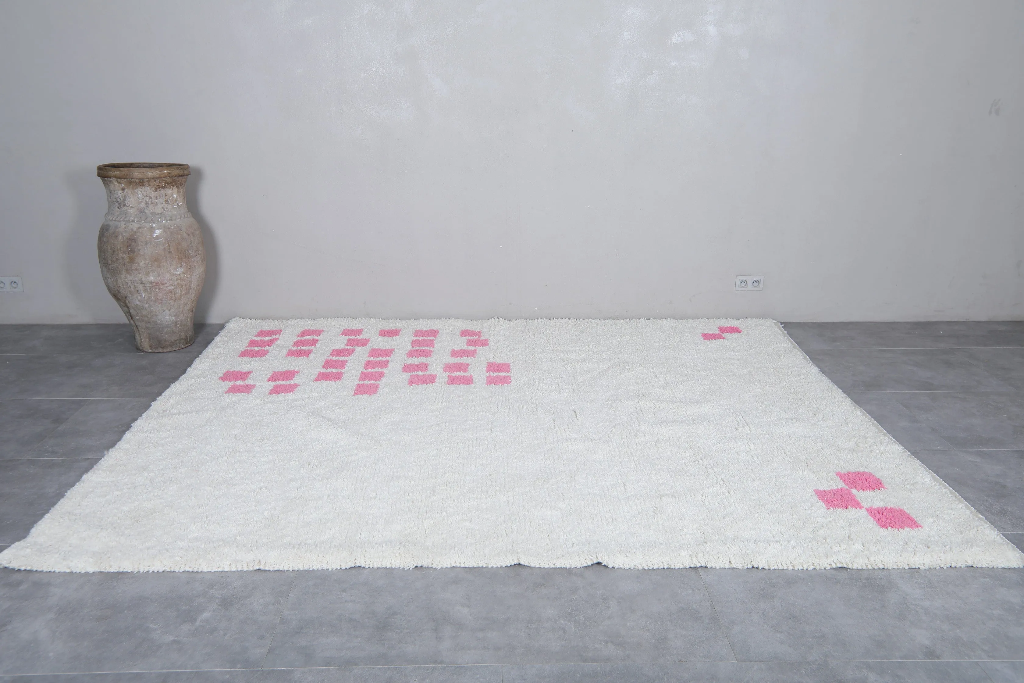 Contemporary Moroccan rug hand knotted - Custom Wool rug
