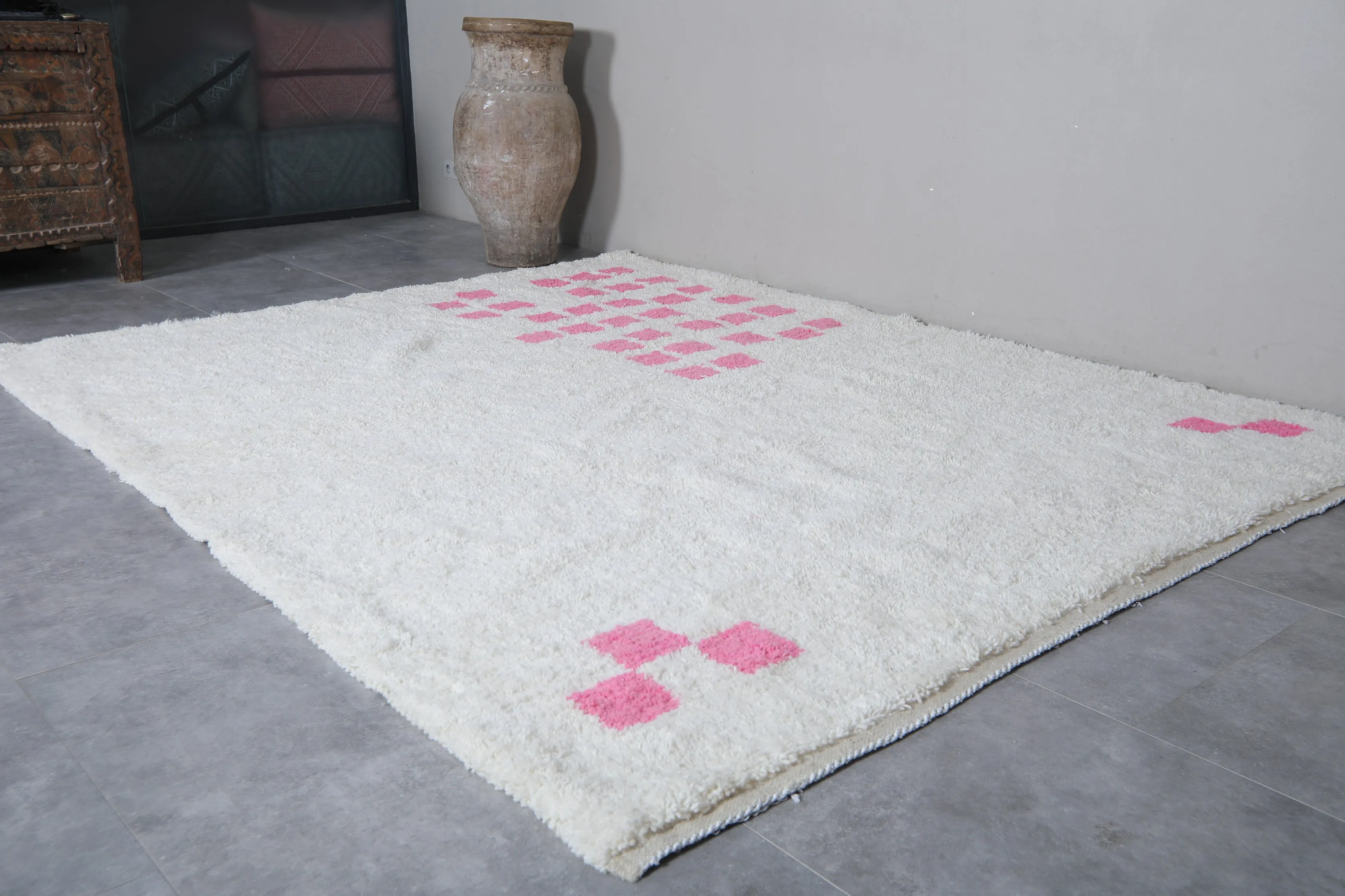 Contemporary Moroccan rug hand knotted - Custom Wool rug