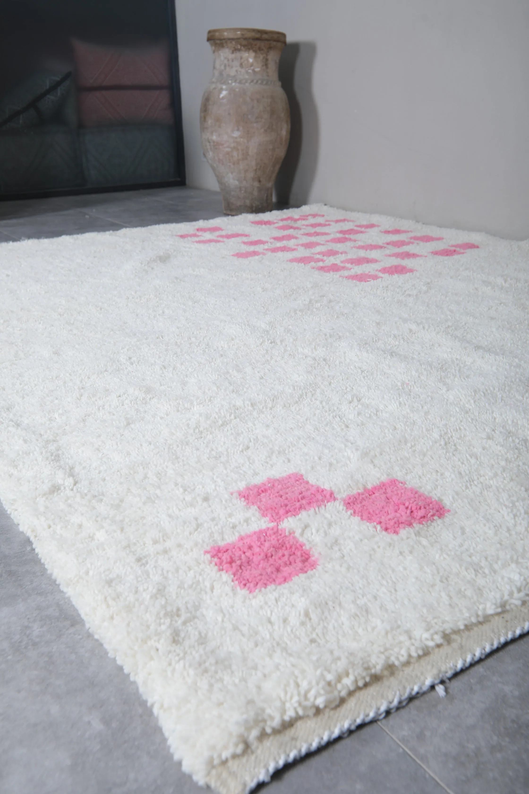 Contemporary Moroccan rug hand knotted - Custom Wool rug
