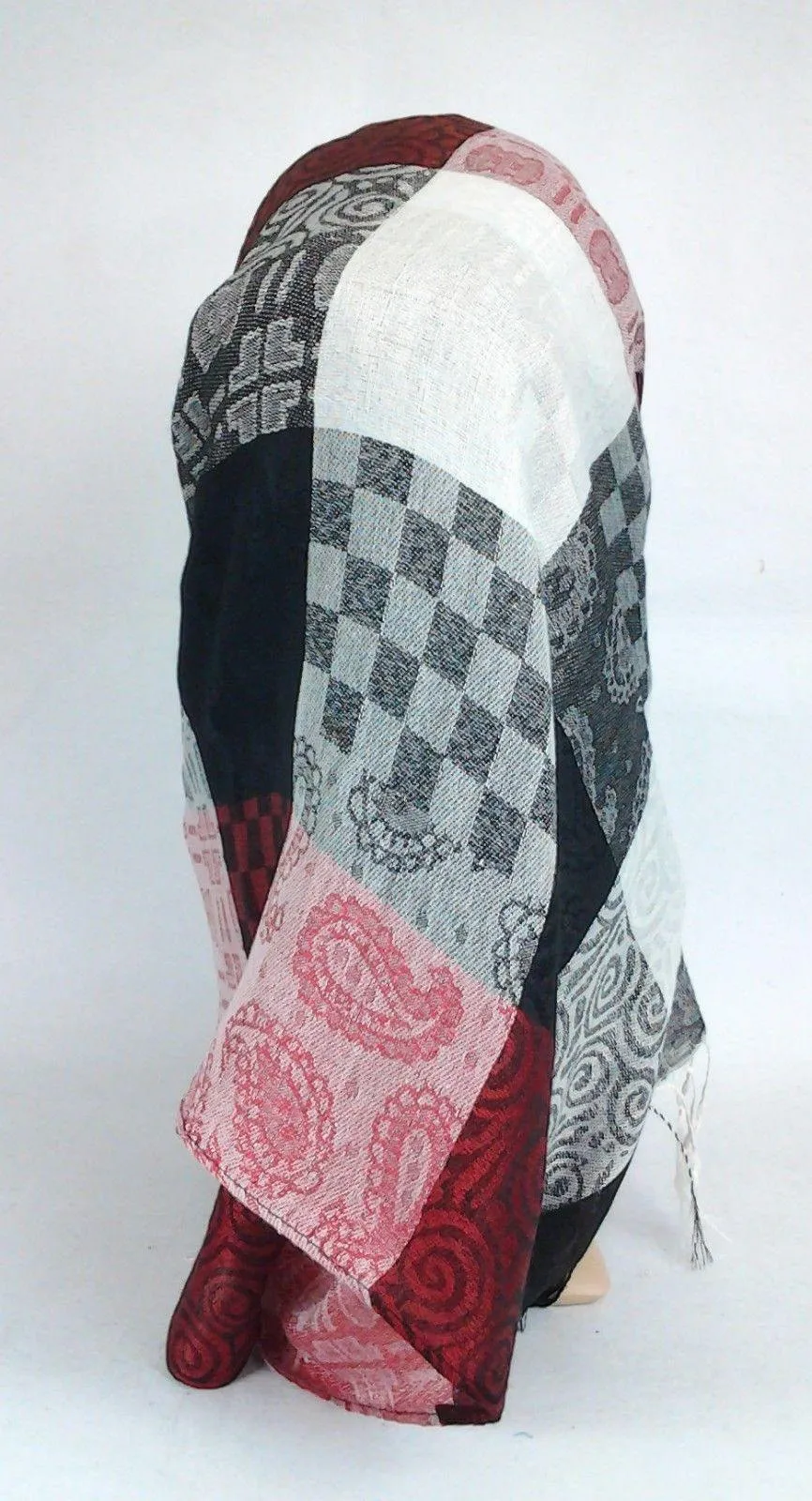 Cotton Blend Hijab Gridiron Muslim Long Scarf Hijab Islamic Shawls