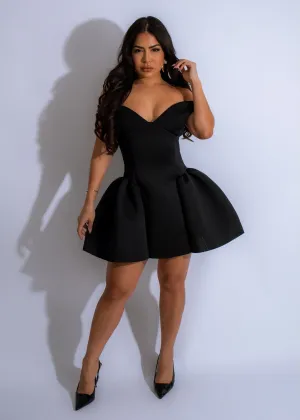 Crimson Poise Mini Dress Black