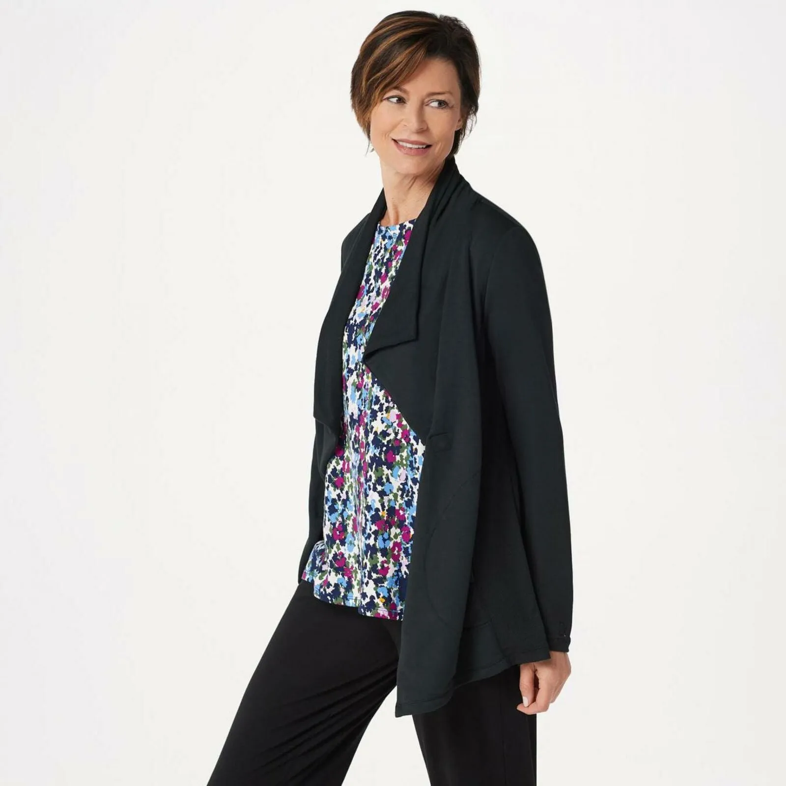 Cuddl Duds Women's Ultra Soft Comfort Drape Front Wrap Cardigan