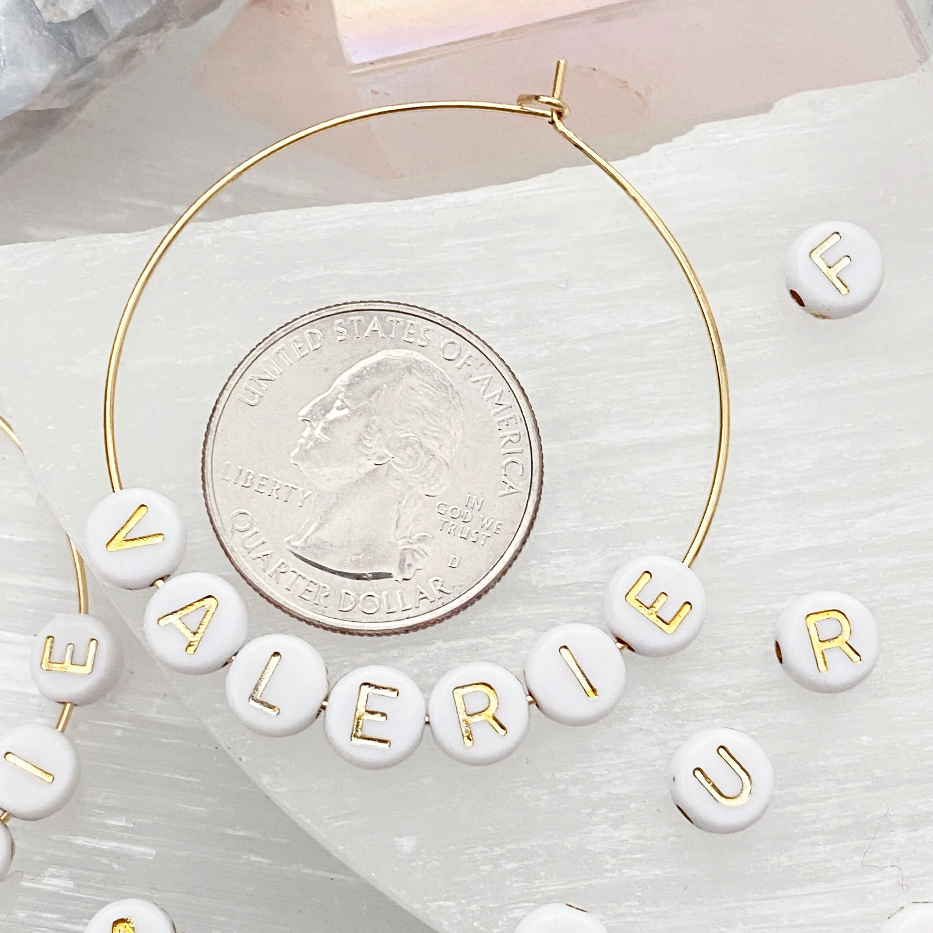 Custom Name Or Word Beaded Hoops