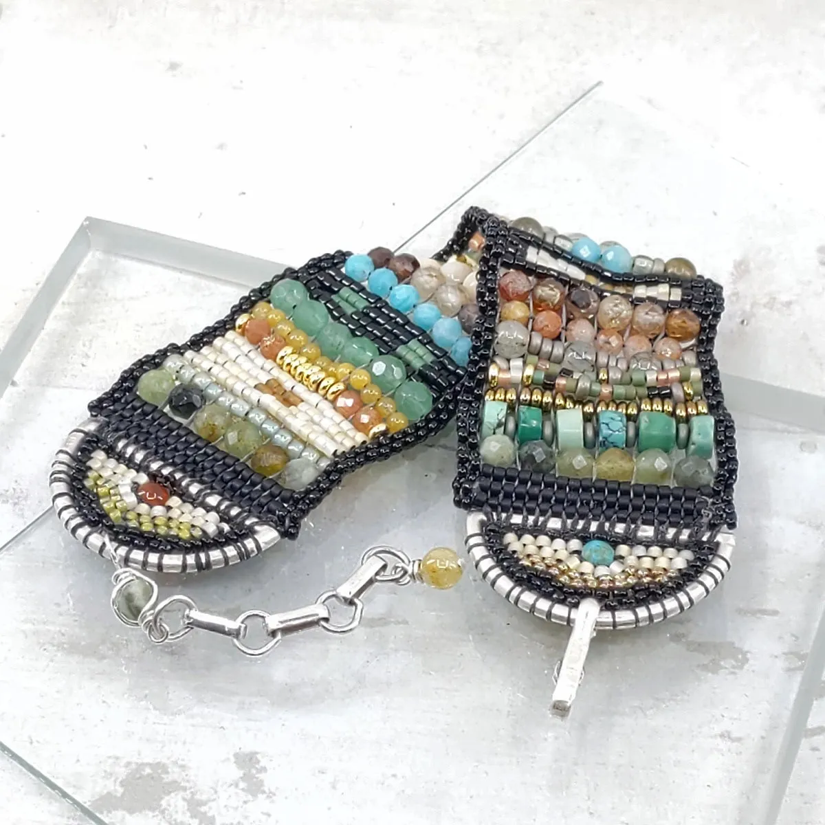 Desert Moss Gemstone Band Bracelet