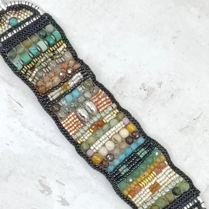 Desert Moss Gemstone Band Bracelet