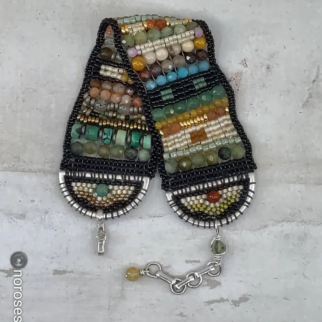 Desert Moss Gemstone Band Bracelet