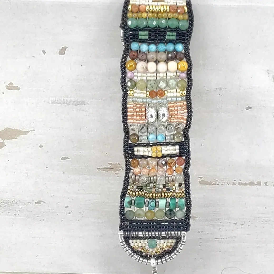 Desert Moss Gemstone Band Bracelet