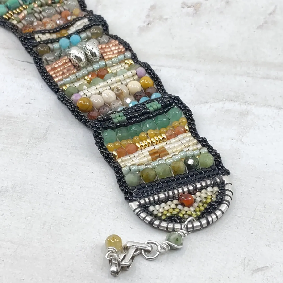 Desert Moss Gemstone Band Bracelet