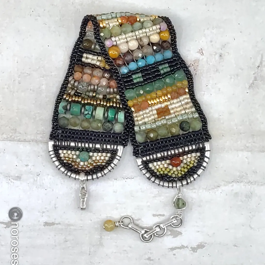 Desert Moss Gemstone Band Bracelet
