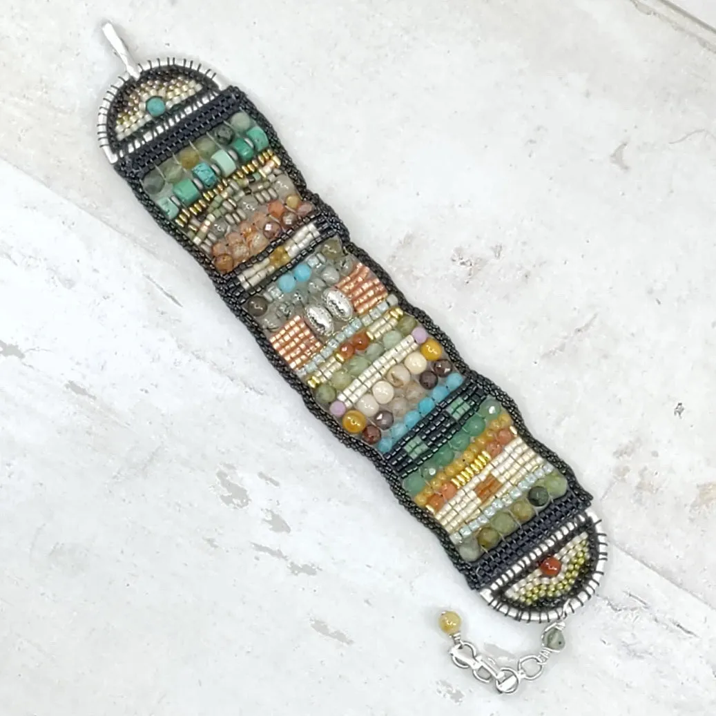 Desert Moss Gemstone Band Bracelet