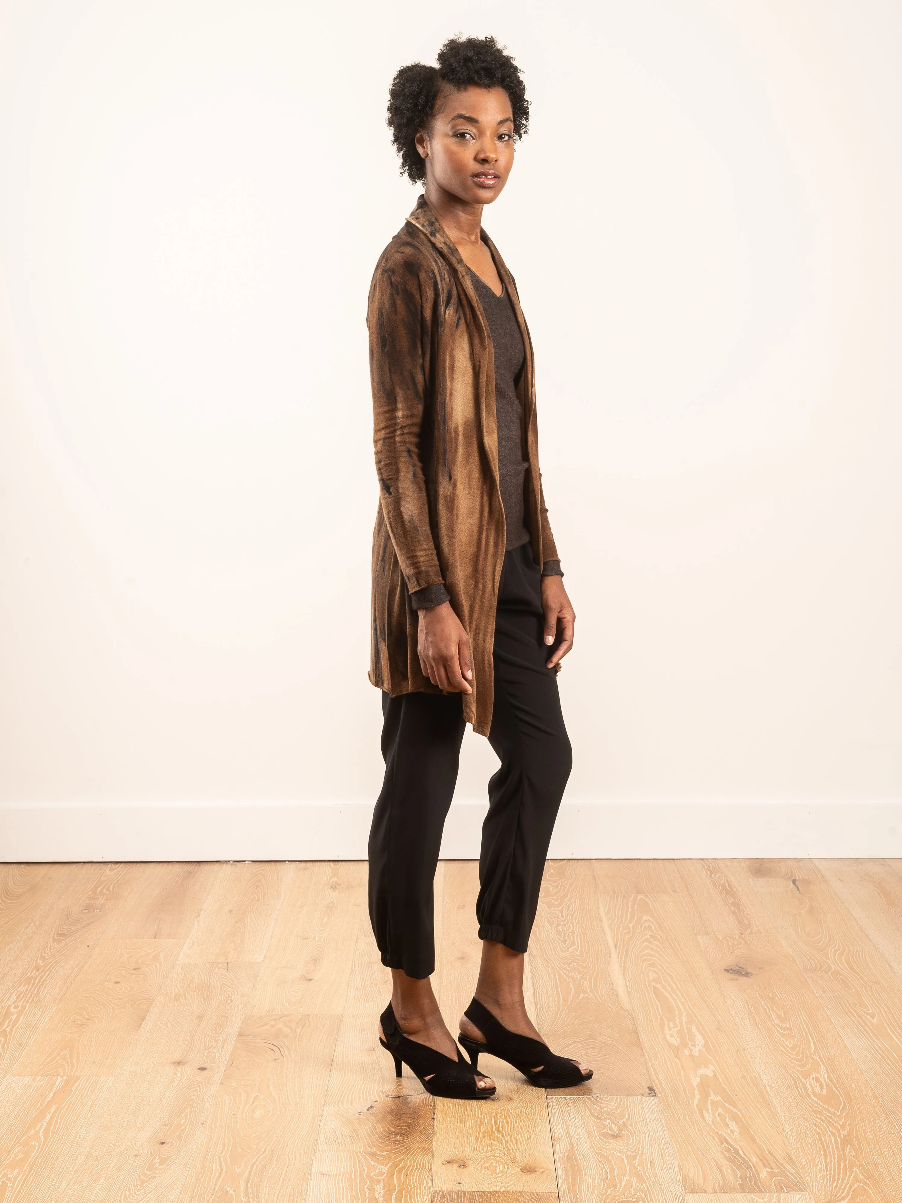 draped shawl cardigan with galactic effect