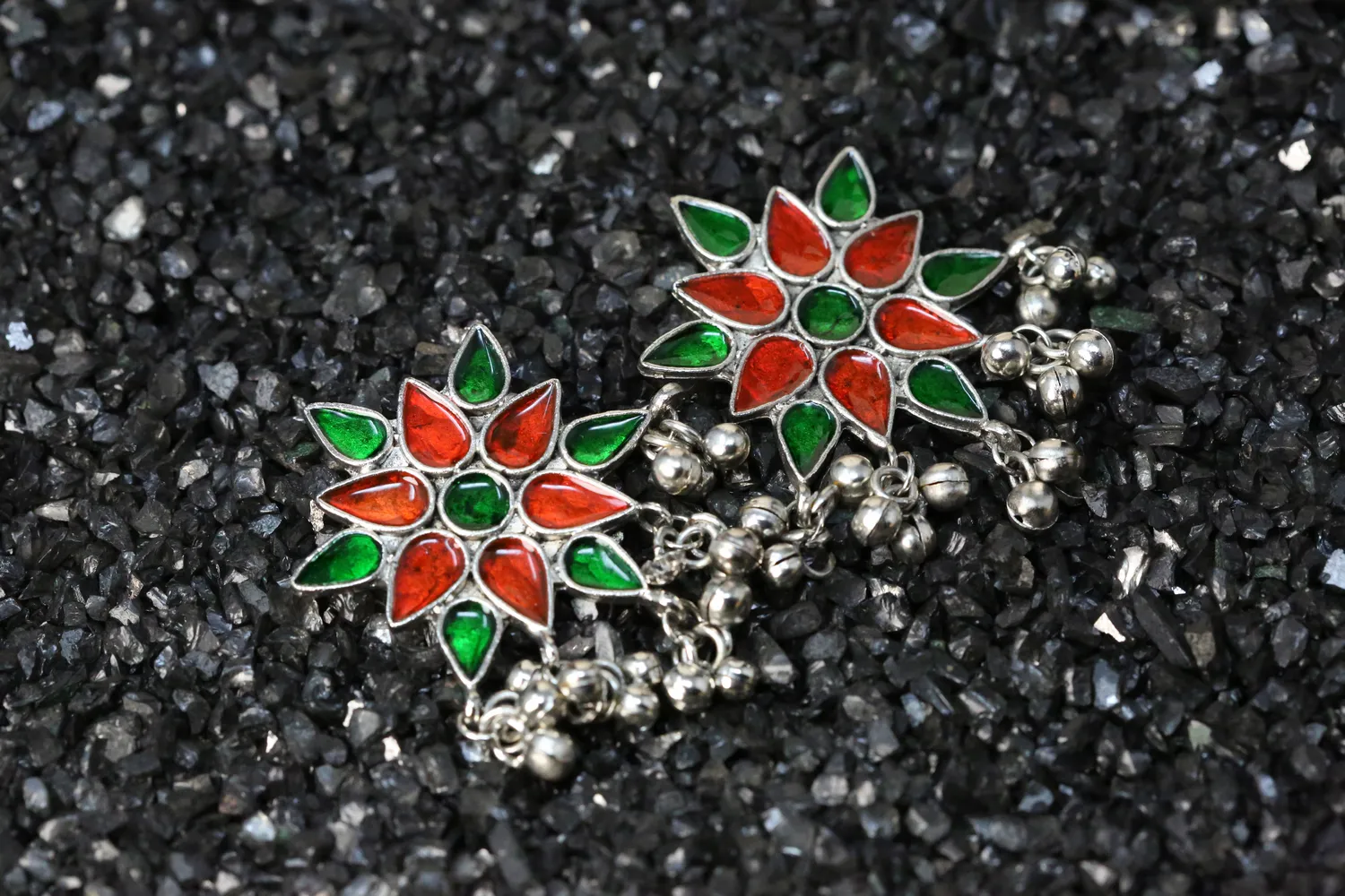 Eera Heritage German Silver HandPainted Statement Necklace Multi