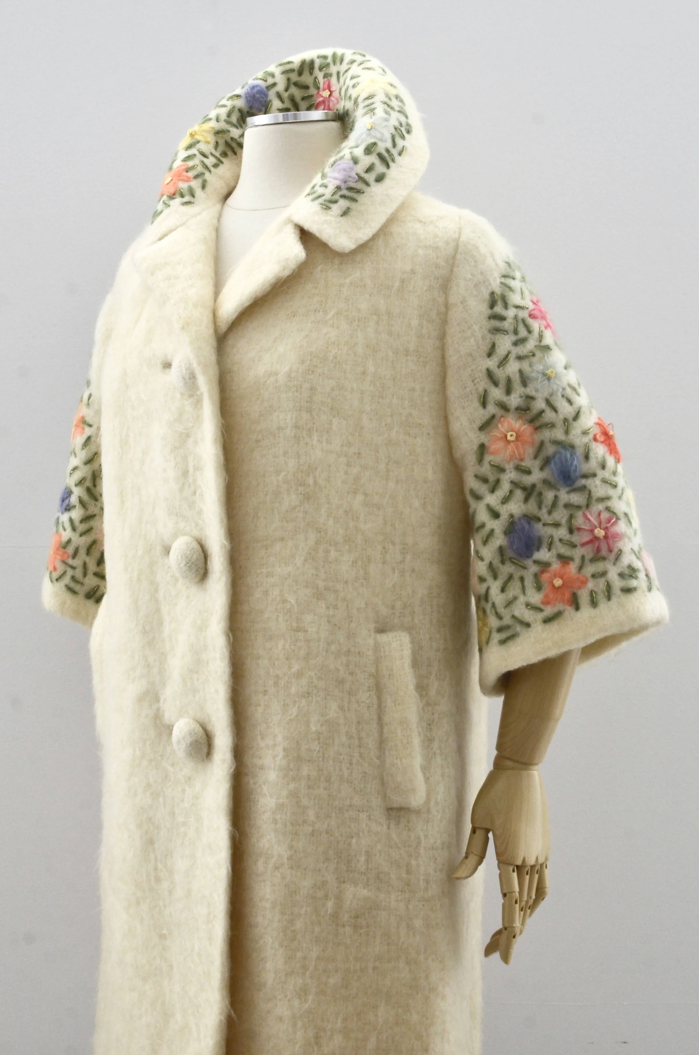 Embroidered Mohair Coat