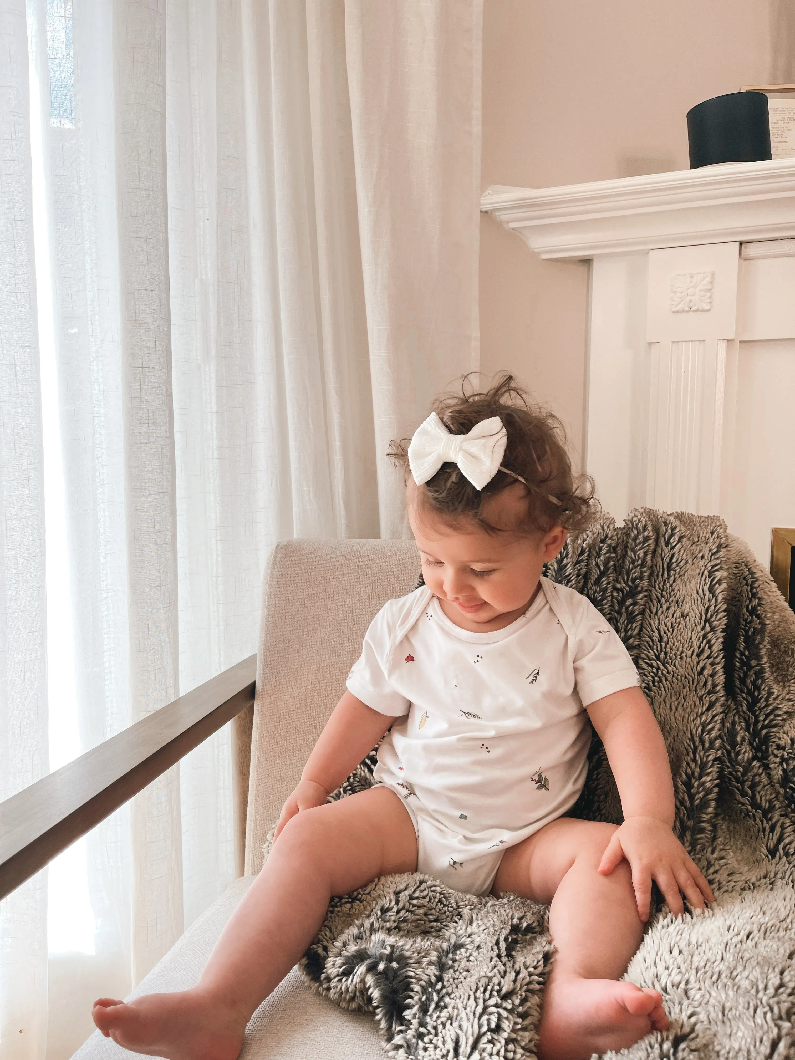 Envelope Neck Short Sleeve Onesie - Floral Garden