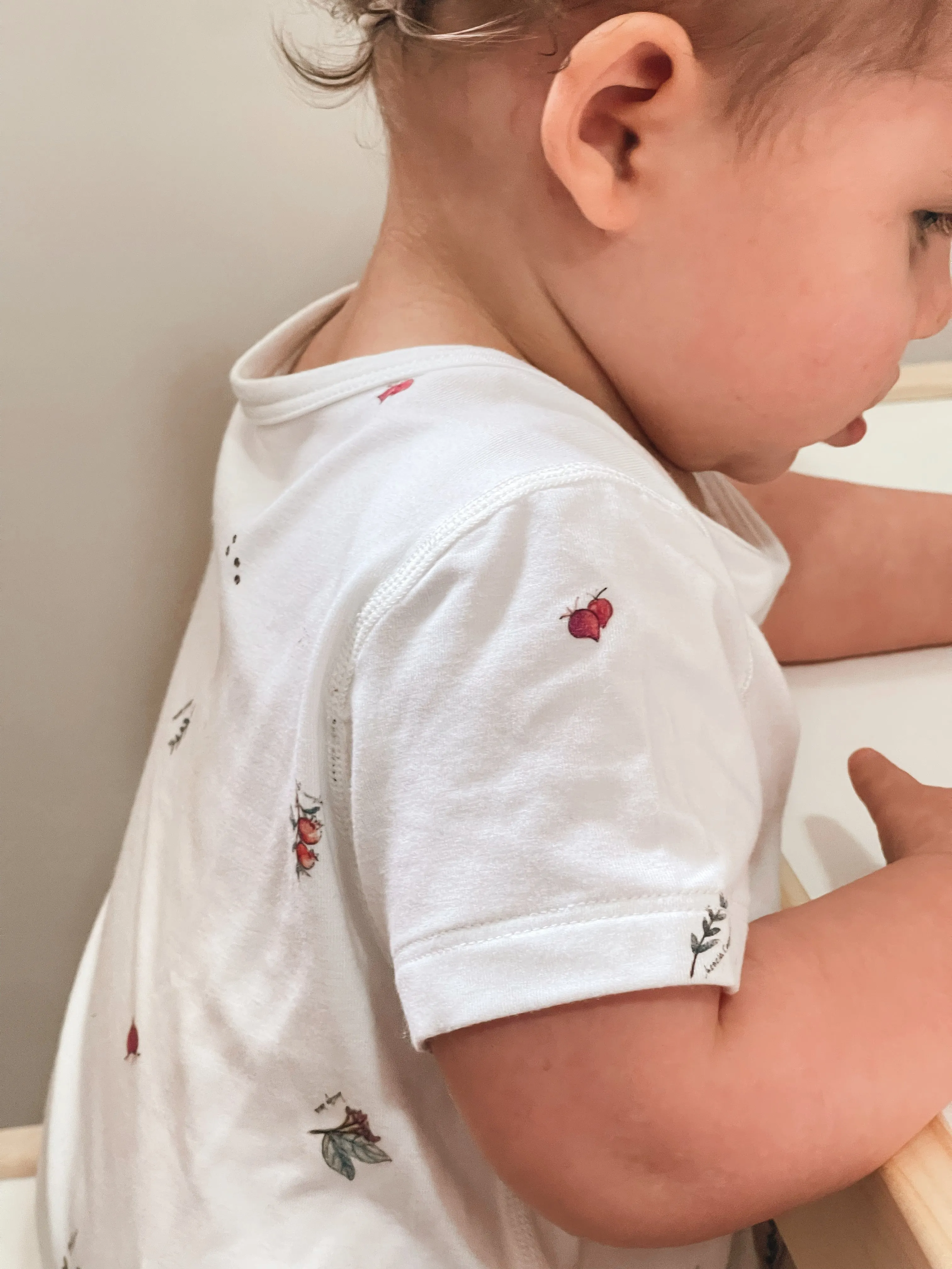 Envelope Neck Short Sleeve Onesie - Floral Garden
