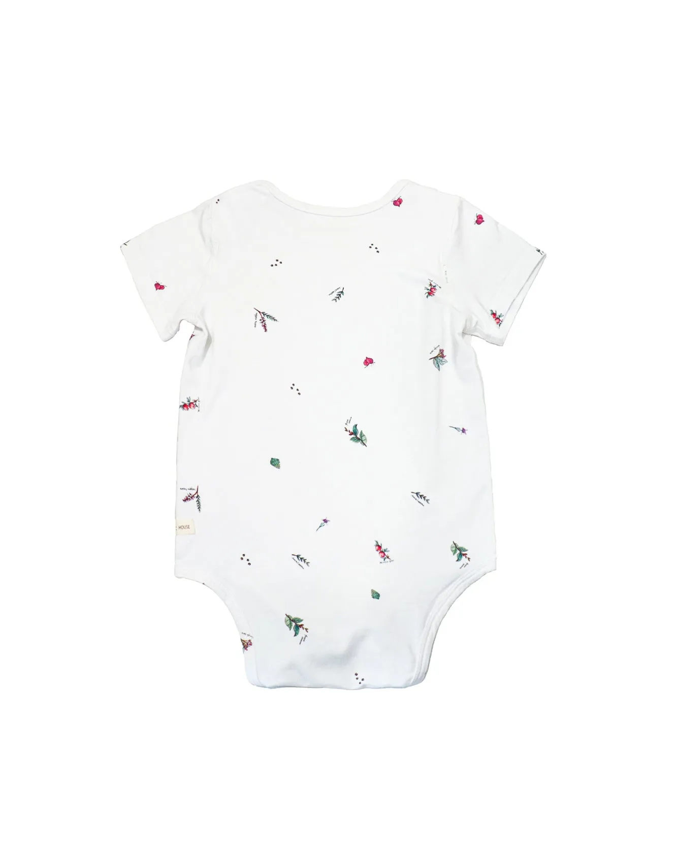 Envelope Neck Short Sleeve Onesie - Floral Garden