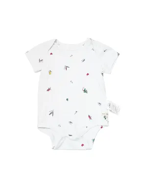Envelope Neck Short Sleeve Onesie - Floral Garden