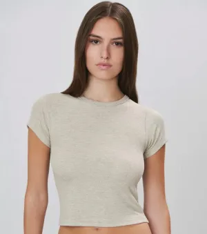 Eterne Short Sleeve Baby Tee - Heather Oatmeal