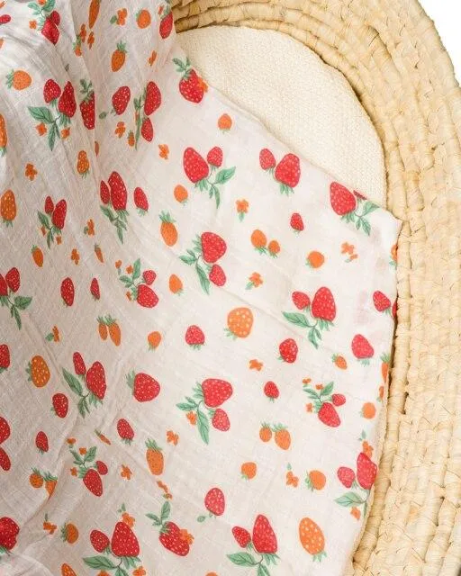 Extra Large Strawberry Cotton Muslin