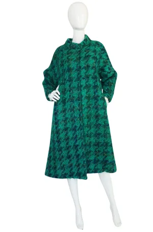 Fabulous 1960s Sybil Connolly Green Mohair Swing Coat