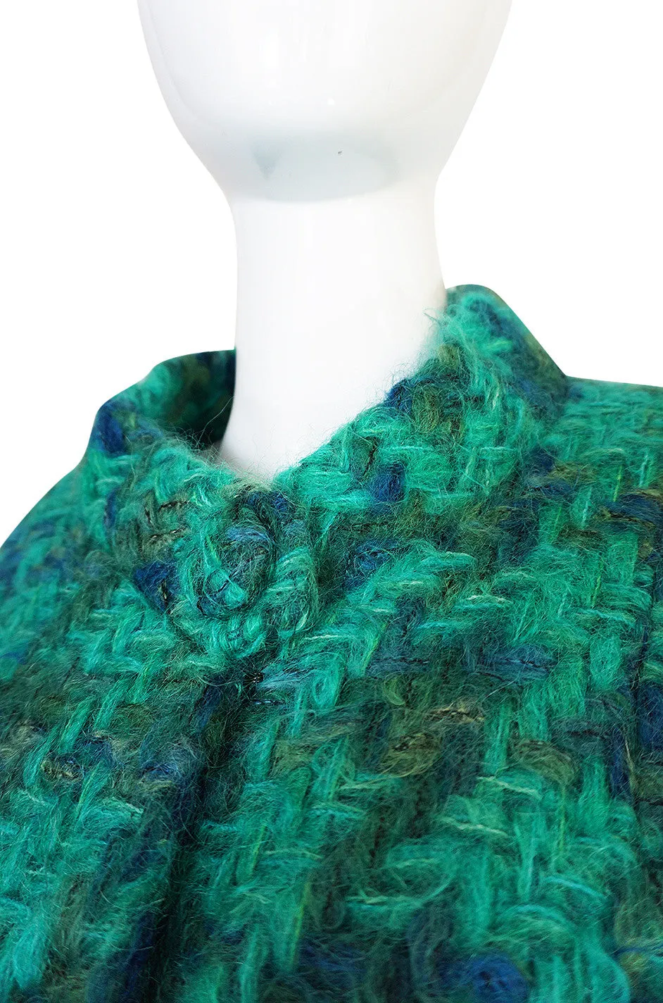 Fabulous 1960s Sybil Connolly Green Mohair Swing Coat