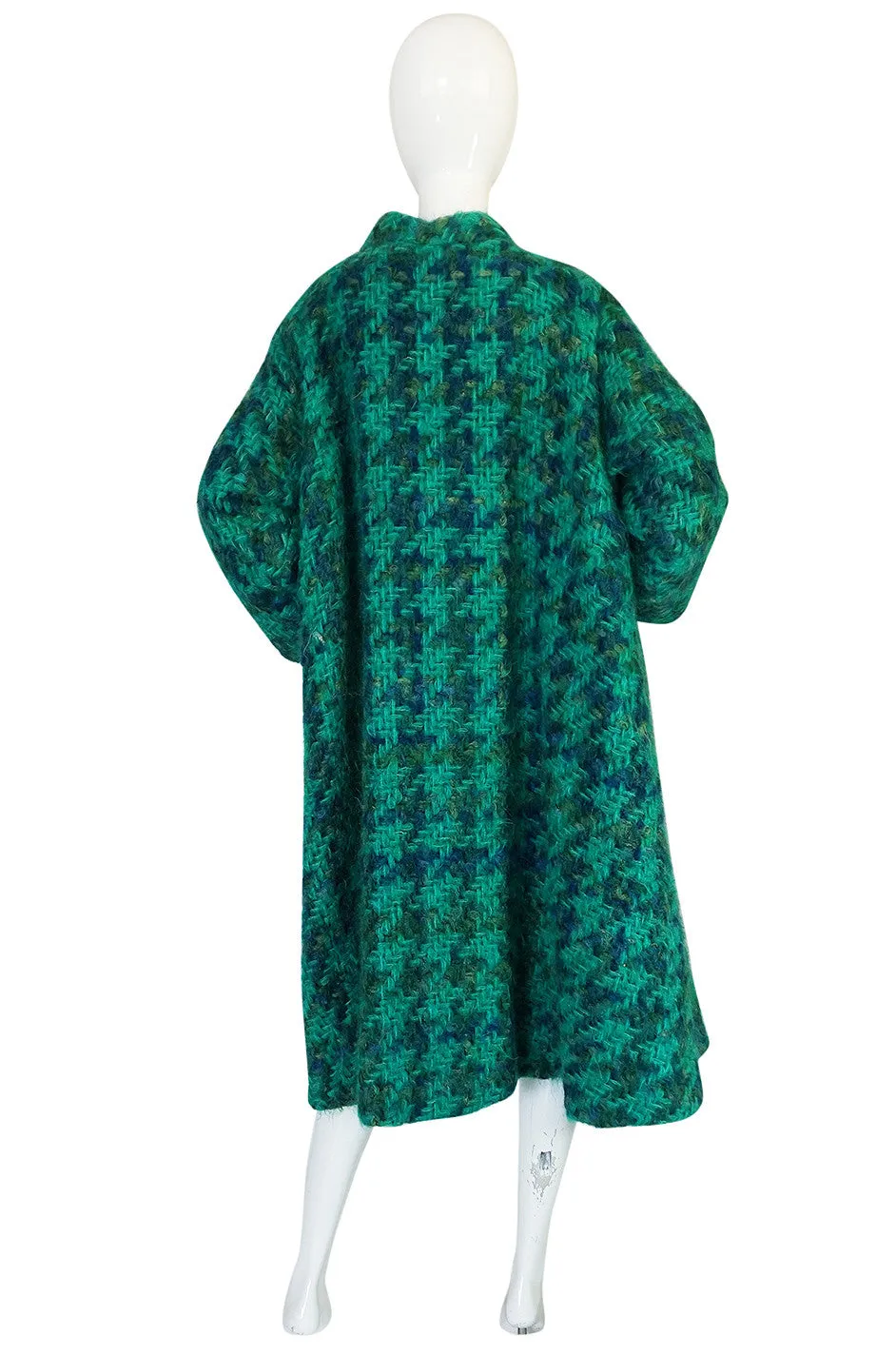 Fabulous 1960s Sybil Connolly Green Mohair Swing Coat