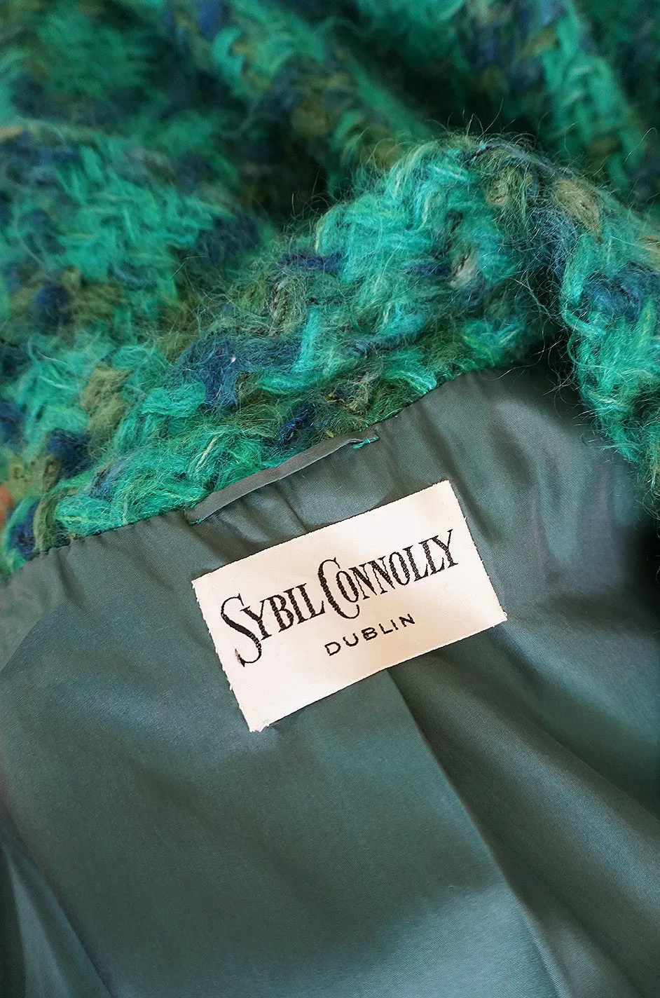 Fabulous 1960s Sybil Connolly Green Mohair Swing Coat