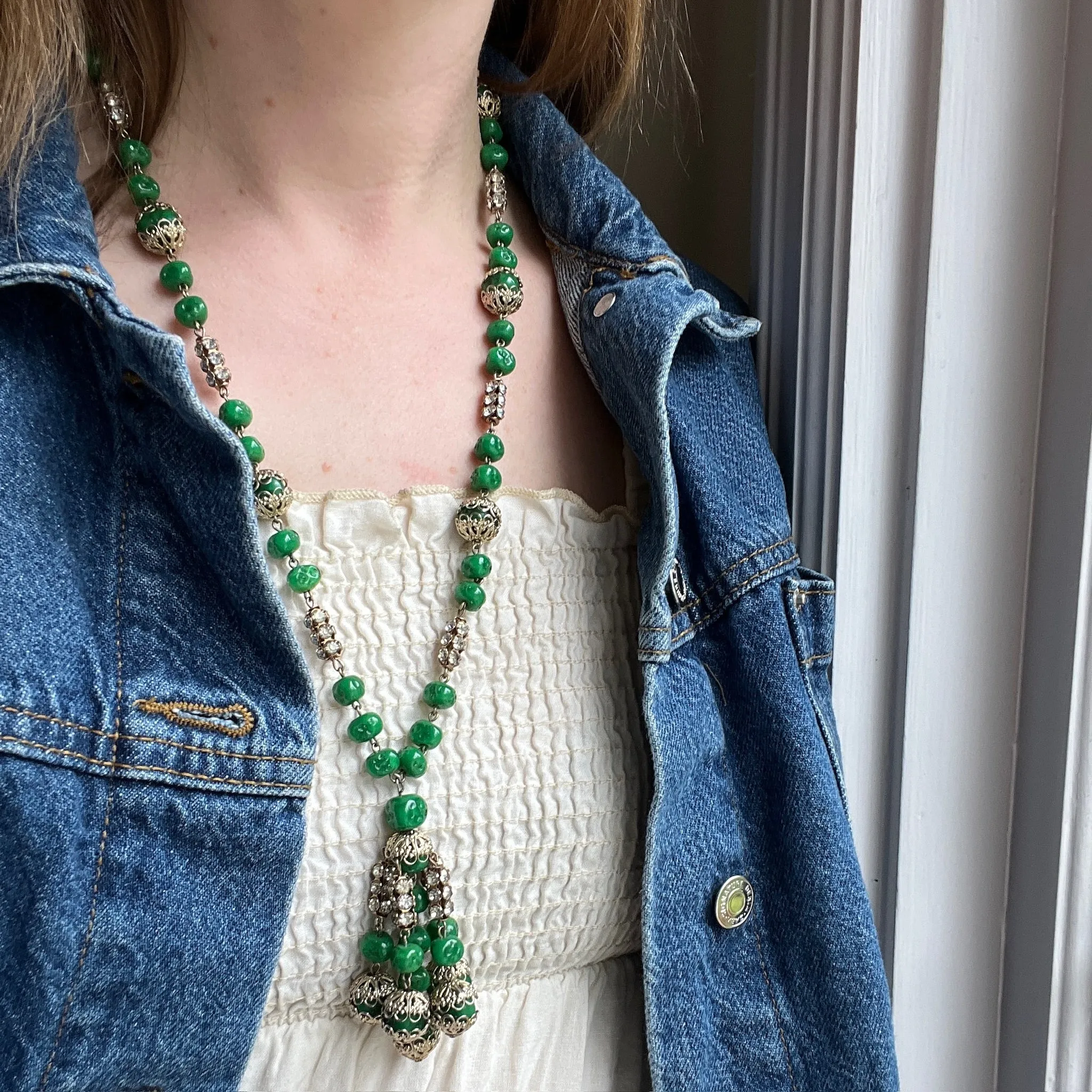 Fascinating Vamp's Arsenic Green Beaded Sautoir