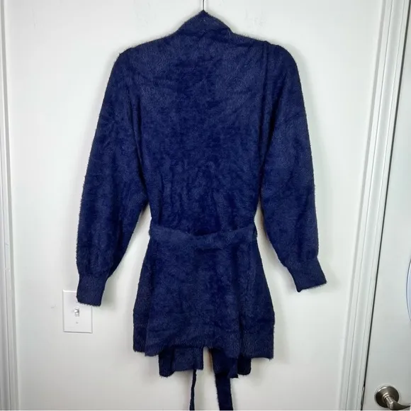Fenty Savage Fluff It Up Robe Belted Navy Blue Knee Length womens size M/L