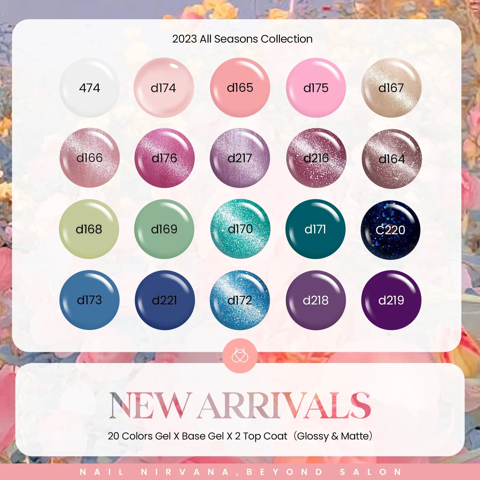 Floral Verses - 20 Cat Eye Gel Colors Set with Top and Base Coat (5ml/Each)