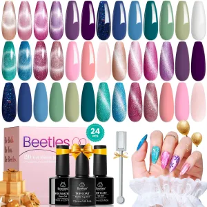 Floral Verses - 20 Cat Eye Gel Colors Set with Top and Base Coat (5ml/Each)