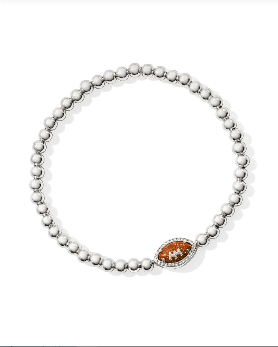 Football Stretch Bracelet- Silver