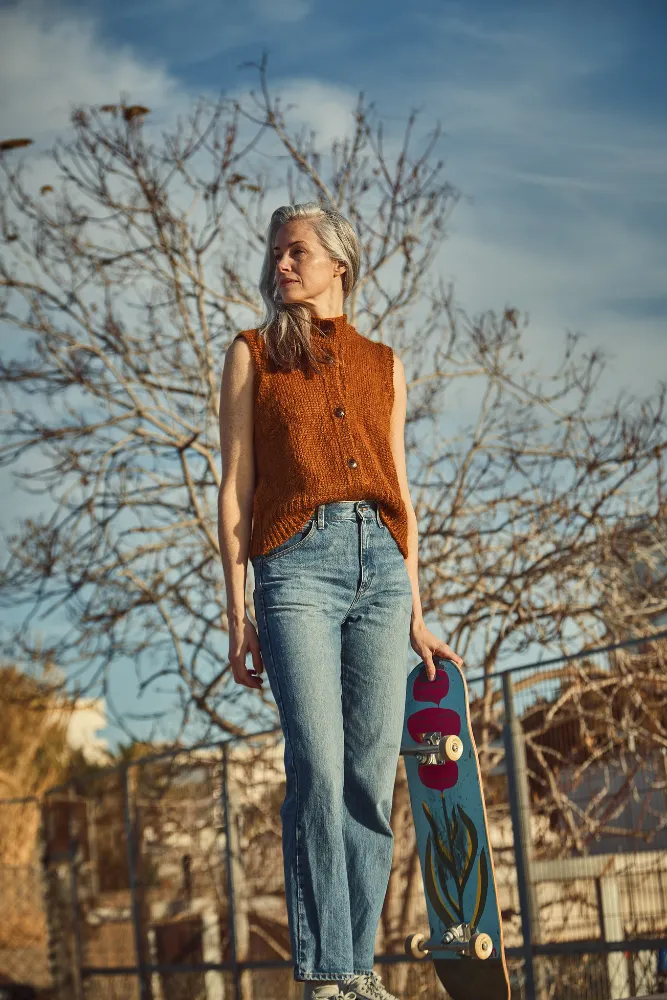 FRIDA Sleeveless Cardigan in Mohair and Silk