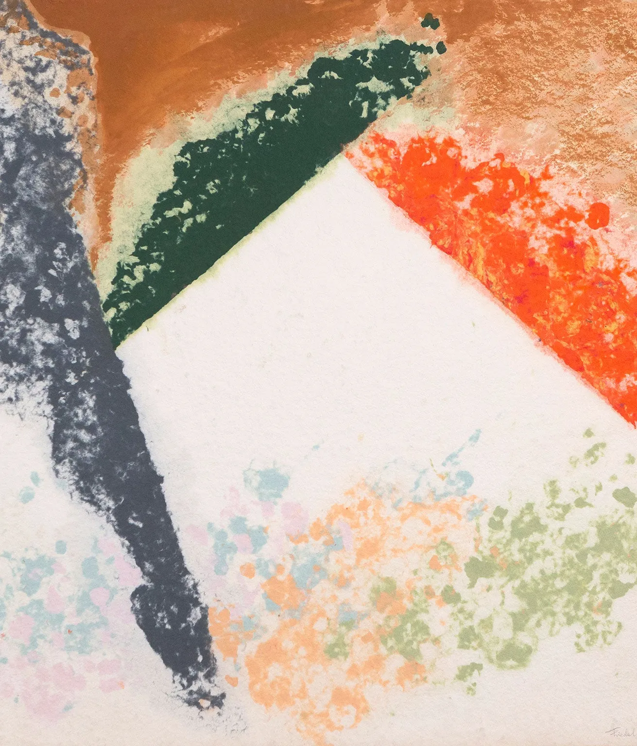 FRIEDEL DZUBAS "AUTUMN CHECK" MONOTYPE, 1981
