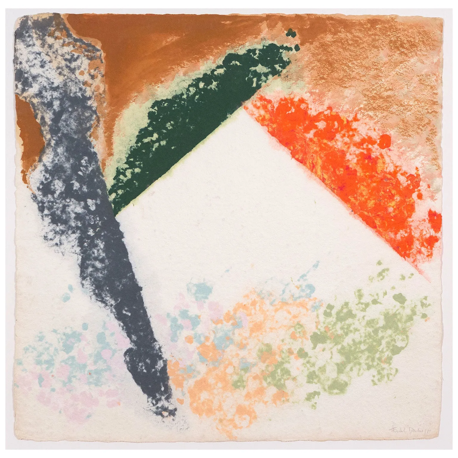 FRIEDEL DZUBAS "AUTUMN CHECK" MONOTYPE, 1981