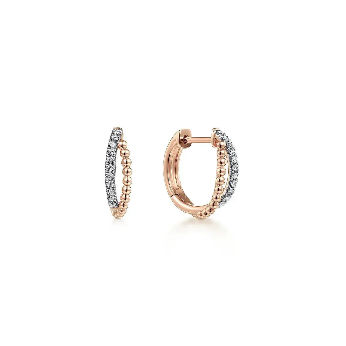 Gabriel & Co. Bujukan Twisted Pavé 10MM Diamond Huggies