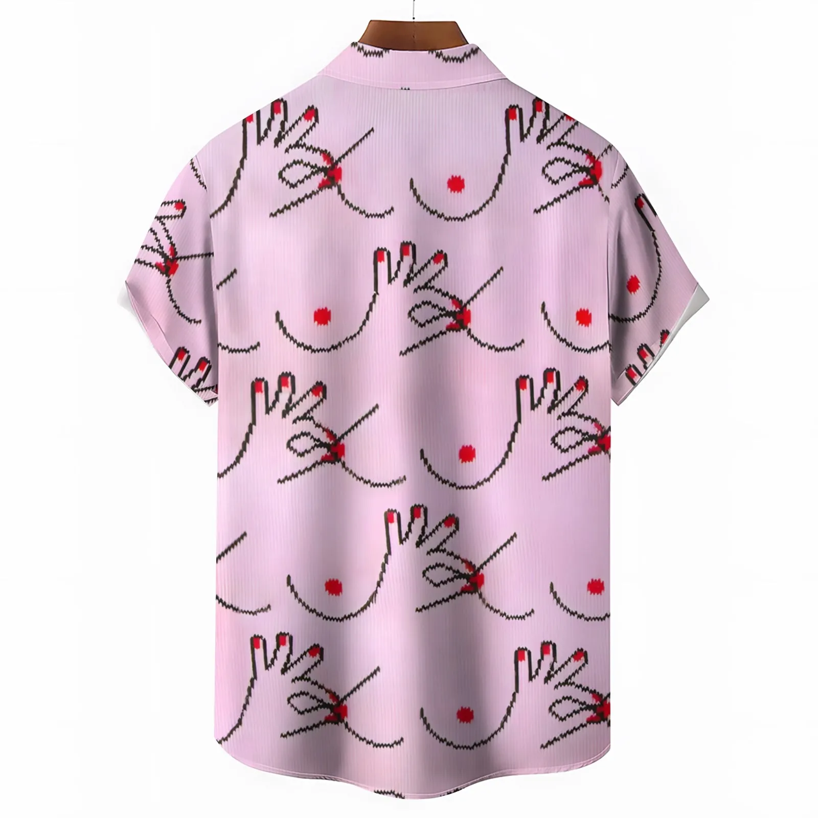 Geometric Abstract Line Print Short Sleeve Shirt 2404001900