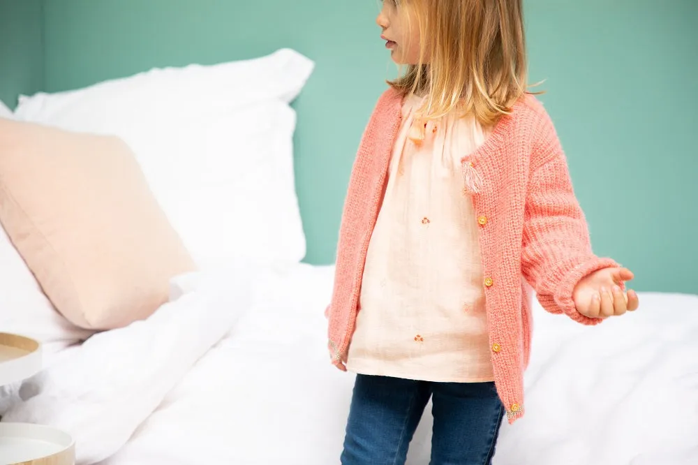 Girls Maddie Bubble Gum Cardigan