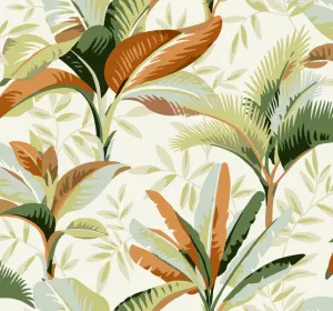 GO8201 Summerhouse Sienna Wallpaper-Orange/Green