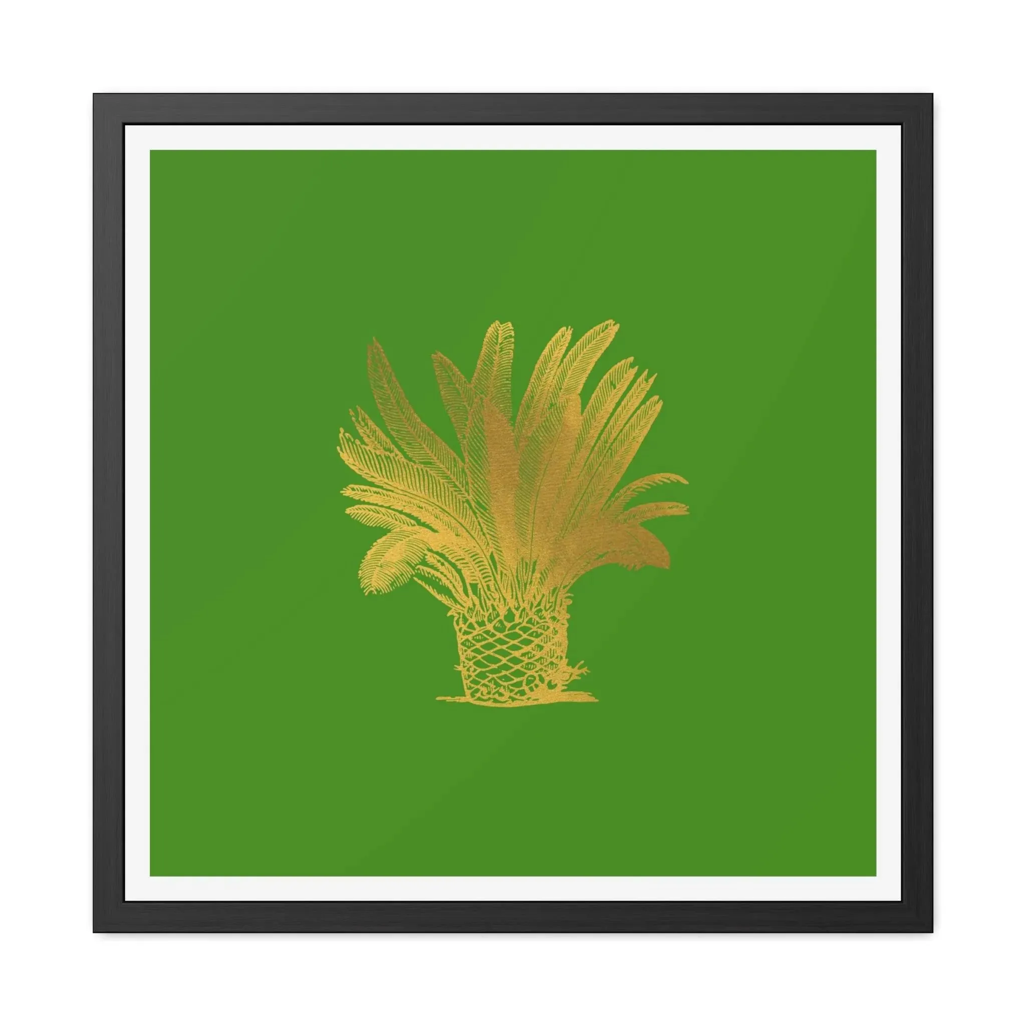 Golden Palm Tree Framed Poster Wall Art