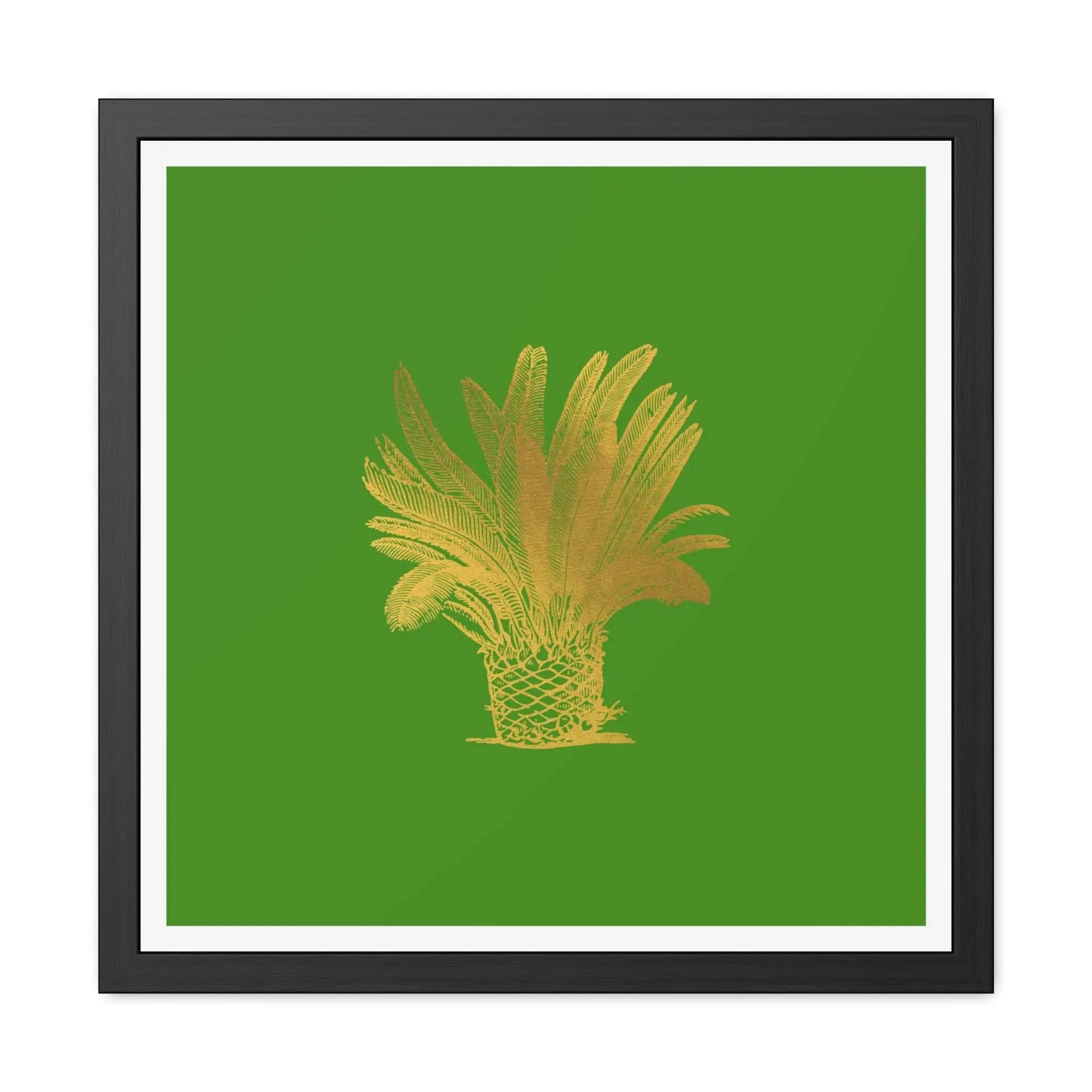 Golden Palm Tree Framed Poster Wall Art