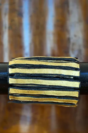 Grazia Fortuna Ward Black & Gold Stripe Cuff
