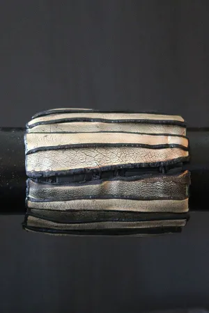 Grazia Fortuna Ward Black & Gold Thick Stripe Cuff