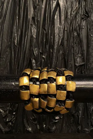 Grazia Fortuna Ward Black & Gold Wrap Cuff