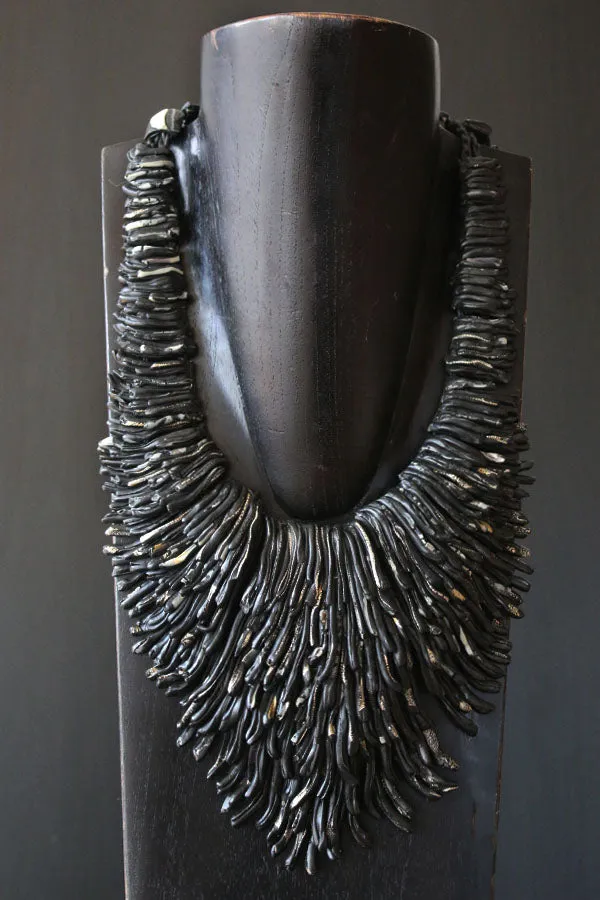 Grazia Fortuna Ward Black Feather Necklace