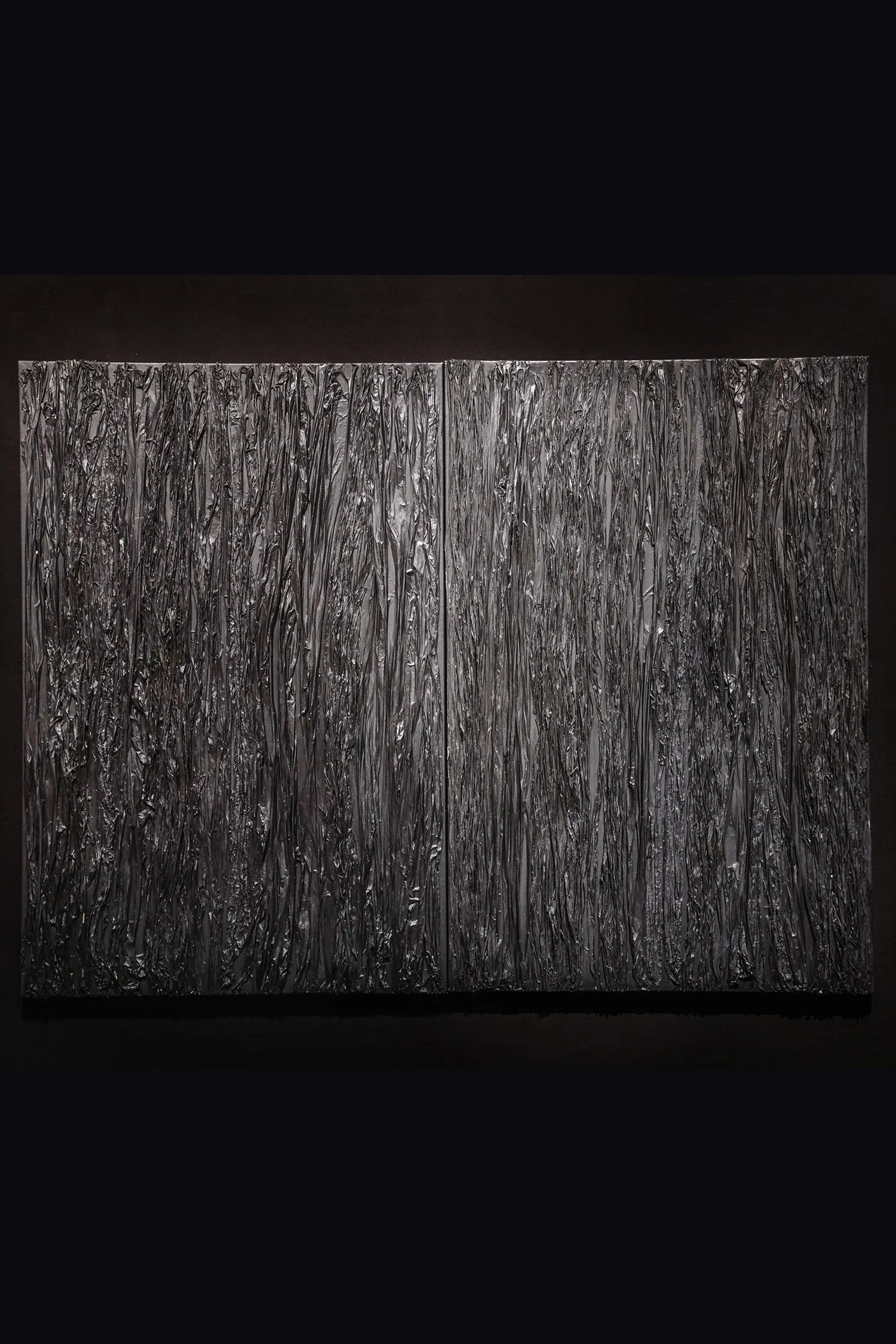 Grazia Fortuna Ward Black Triptych Painting