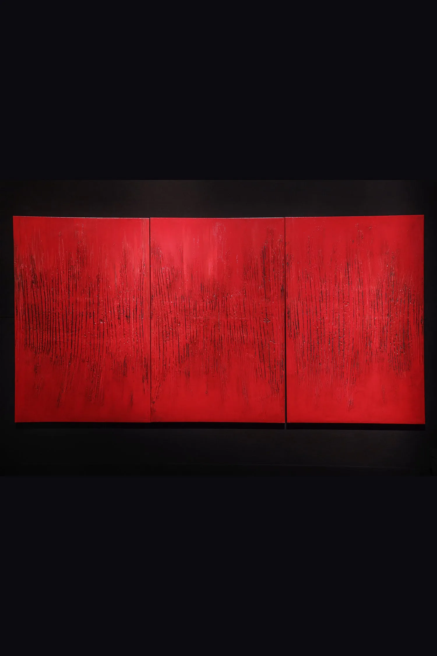 Grazia Fortuna Ward Red Triptych Painting